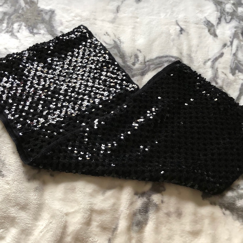 Vintage Sequin Wrap Scarf 56” x 12”
